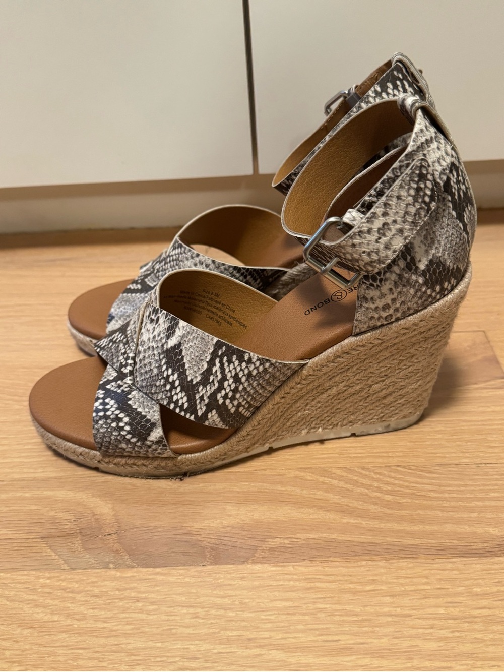 Treasure & Bond Snake-Print Espadrille Wedge Sandals - Size 8.5